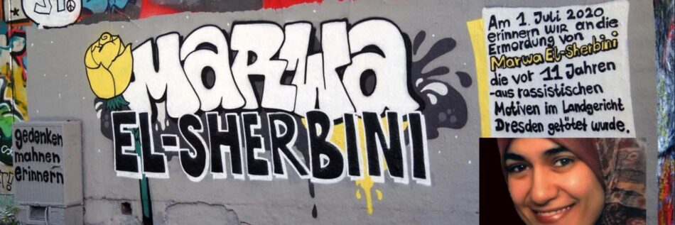 Graffiti in Gedenken an die Ermordung von Marwa El-Sherbini