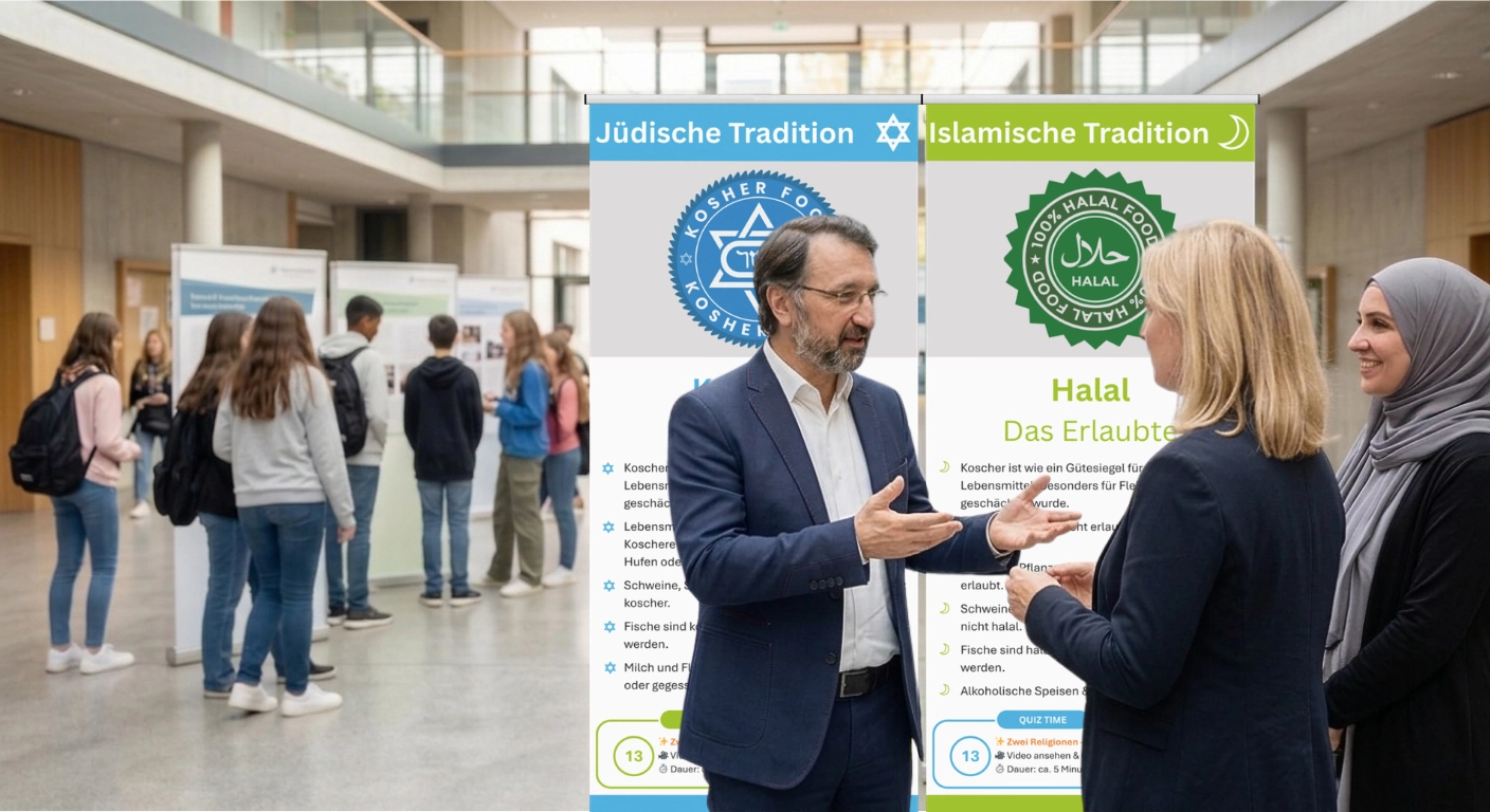 KONTEXT - Gespräch bei Maimonides Wanderausstellung im Rahmen des jüdisch-muslimischen Bildungswerks.