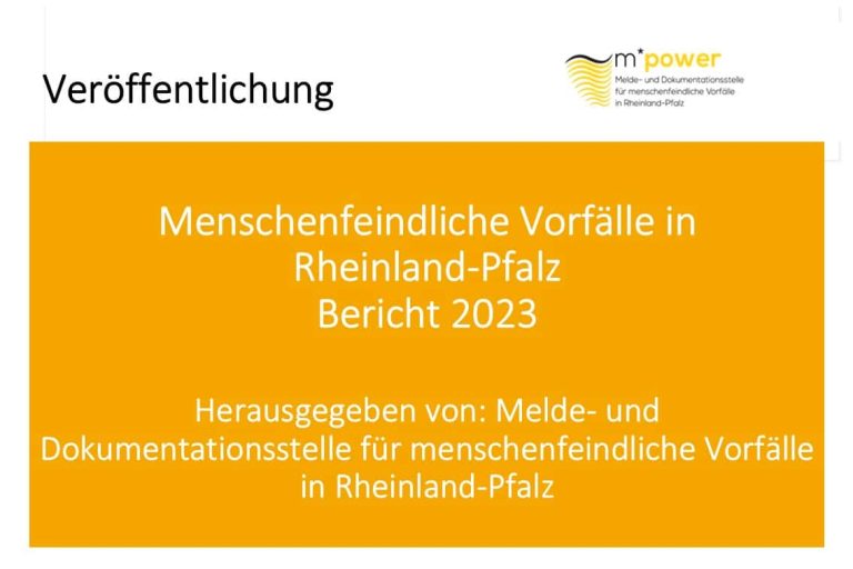Menschenfeindliche Vorfälle Rheinland-Pfalz – Bericht 2023